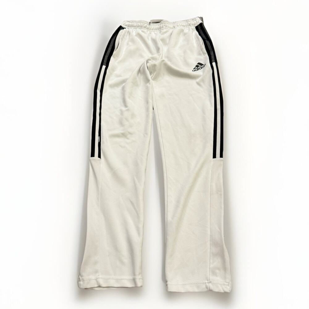 Adidas Aeroready Boys White Primegreen Running Jogging Ankle Zip Pants Size L